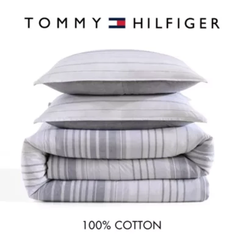 Bold Stripe Textured Cotton Comforter Set