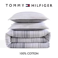 Bold Stripe Textured Cotton Comforter Set