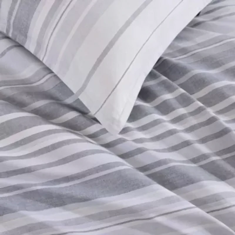 Bold Stripe Textured Cotton Comforter Set