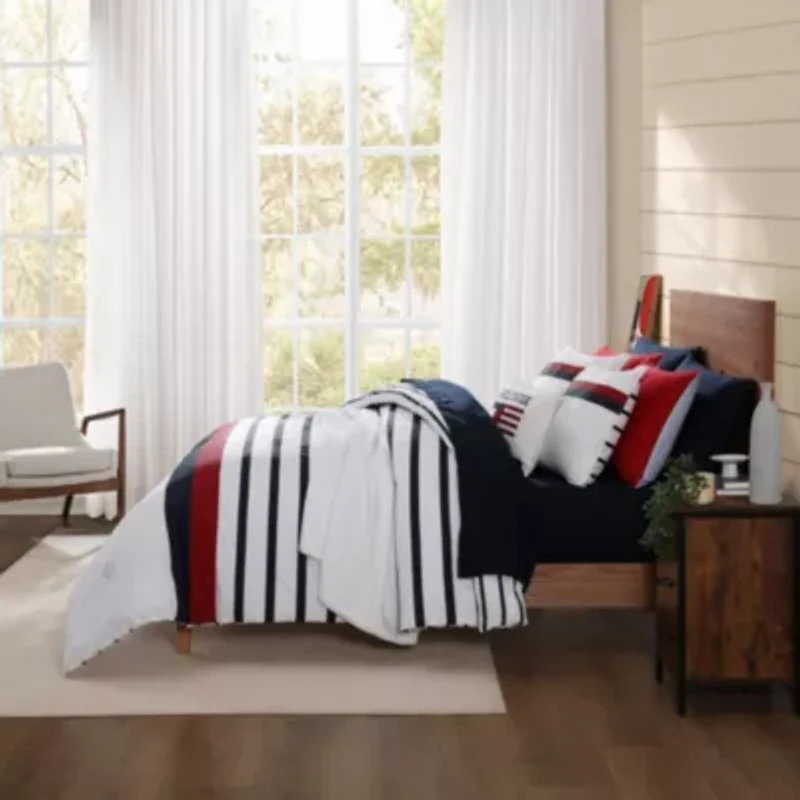 Tommy Classic Stripe Reversible Cotton Comforter Set