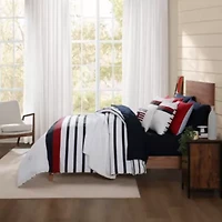 Tommy Classic Stripe Reversible Cotton Comforter Set