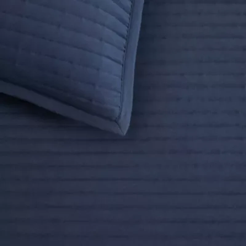 Solid Reversible Microfiber Quilt Set