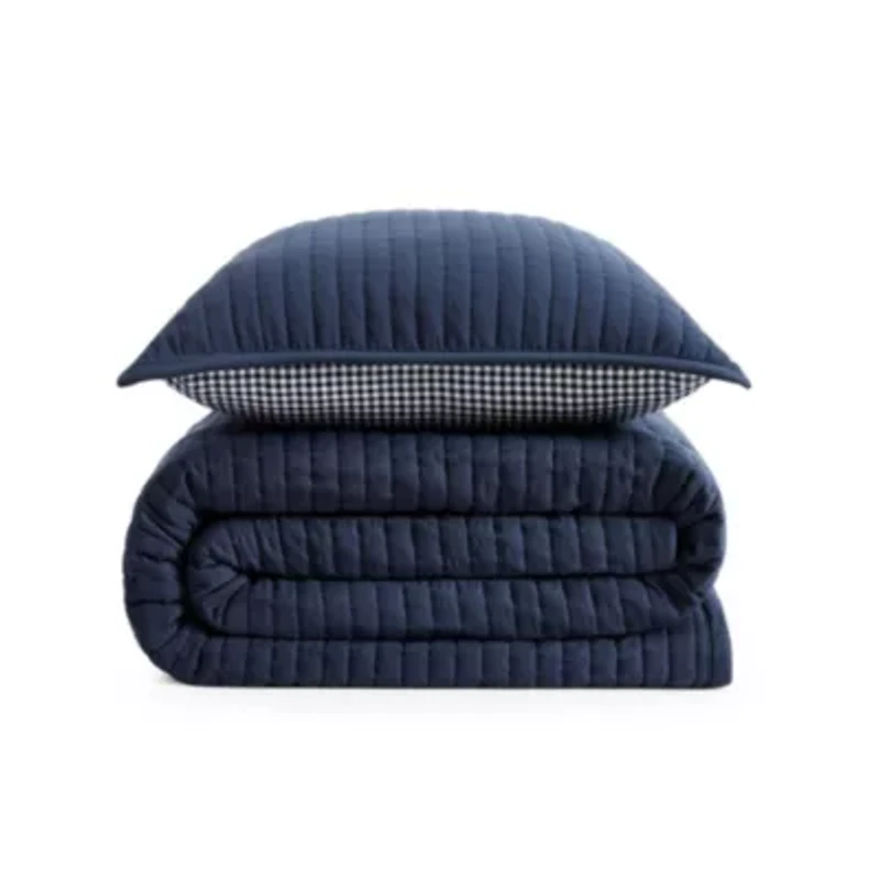 Solid Reversible Microfiber Quilt Set