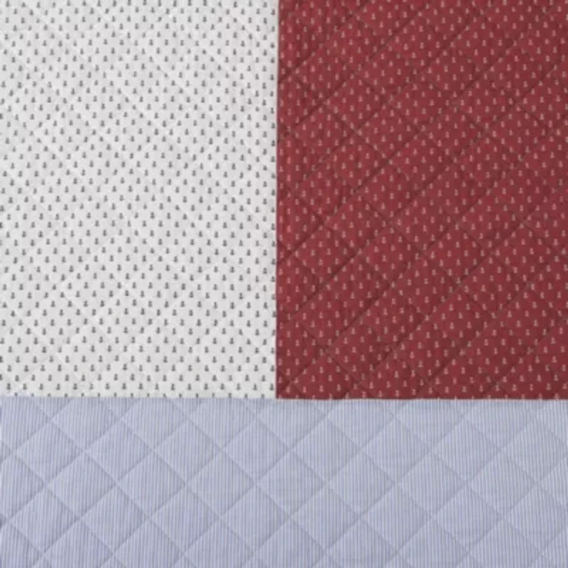 Nautical Anchor Flag Cotton Quilt Set