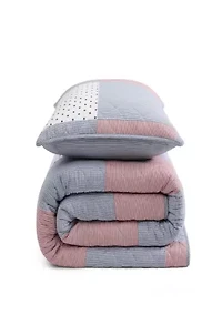 Ithaca Americana Stripe Cotton Quilt Set