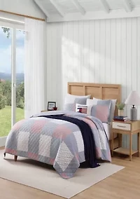 Ithaca Americana Stripe Cotton Quilt Set