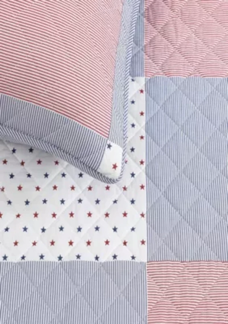 Ithaca Americana Stripe Cotton Quilt Set