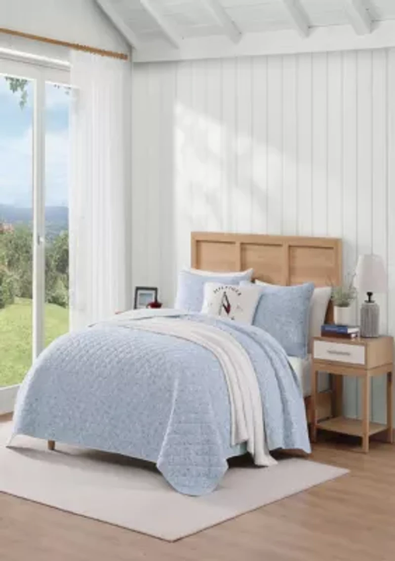 Boating Flags Stripe Cotton Quilt Set