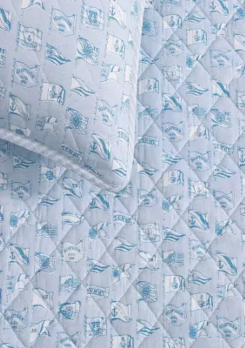 Boating Flags Stripe Cotton Quilt Set