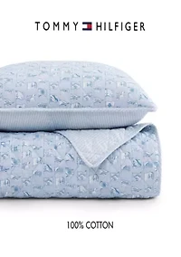 Boating Flags Stripe Cotton Quilt Set