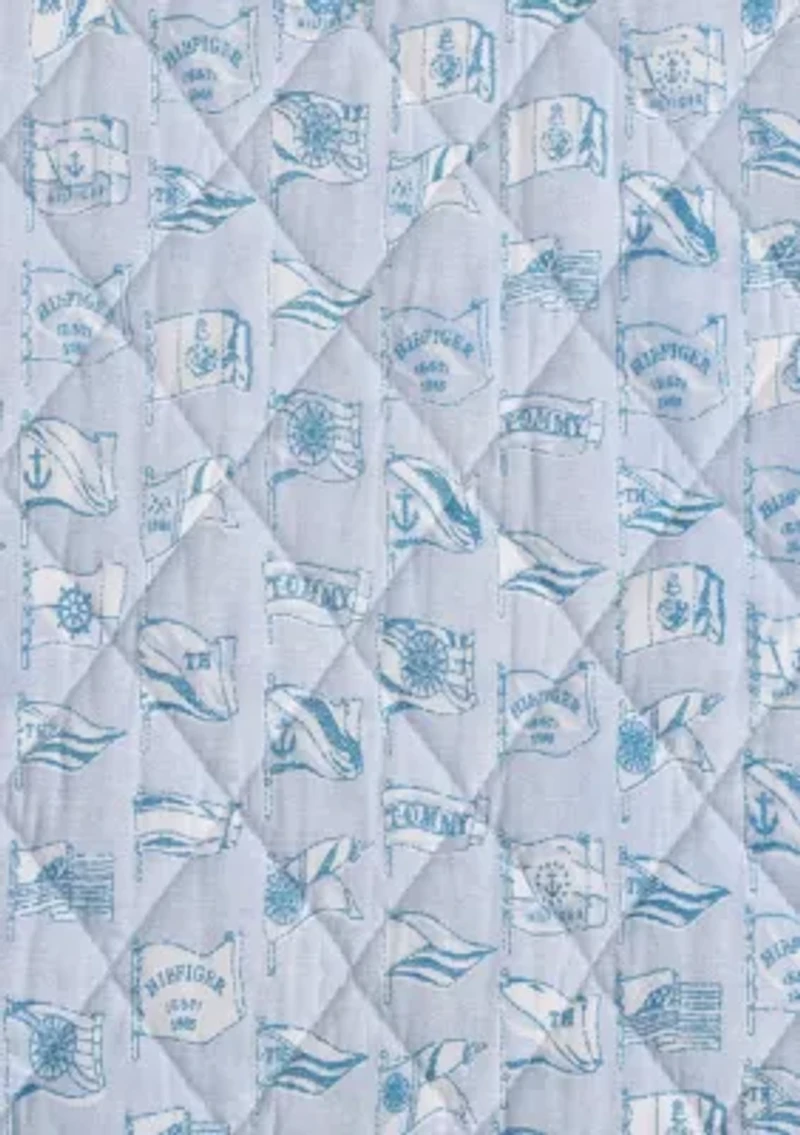 Boating Flags Stripe Cotton Quilt Set