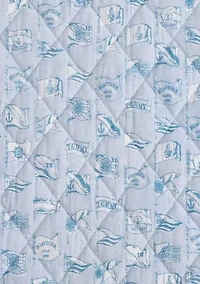 Boating Flags Stripe Cotton Quilt Set