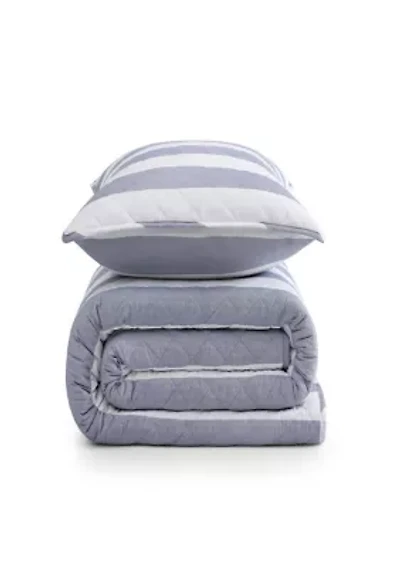 Capri Stripe Cotton Quilt Set