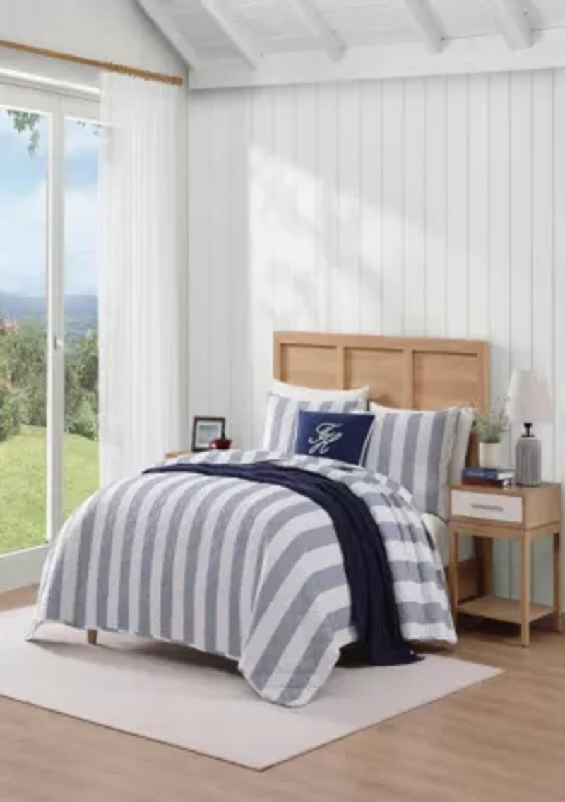 Capri Stripe Cotton Quilt Set