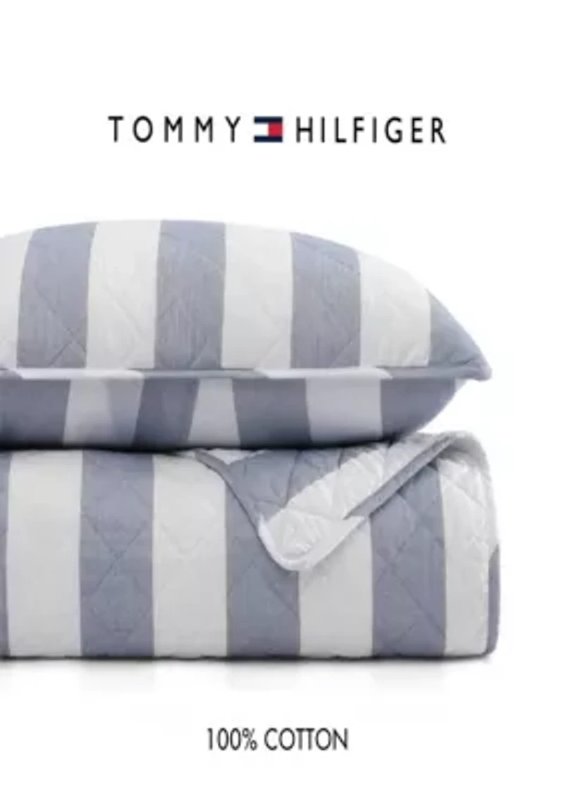 Capri Stripe Cotton Quilt Set