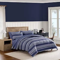 Lido Stripe Textured Microfiber Comforter Set