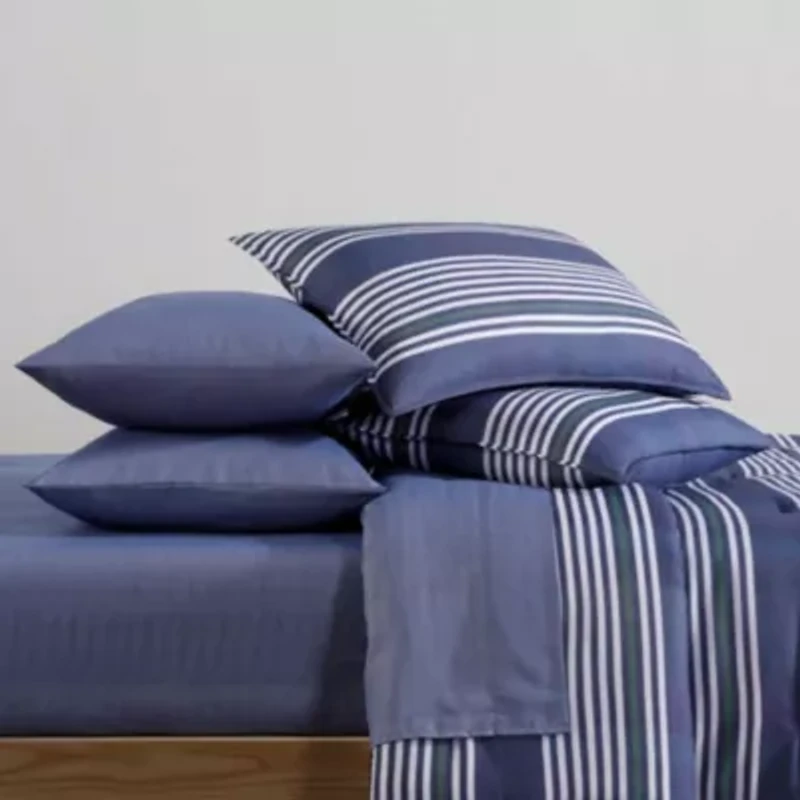 Lido Stripe Textured Microfiber Comforter Set