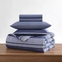 Lido Stripe Textured Microfiber Comforter Set