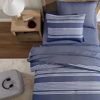 Lido Stripe Textured Microfiber Comforter Set