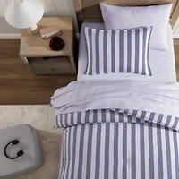 Campus Stripe Anchor Microfiber Comforter Set