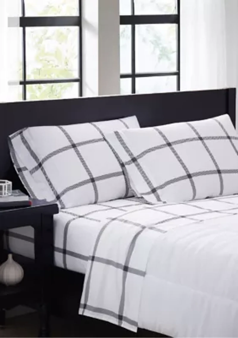 Printed Windowpane Sheet Set
