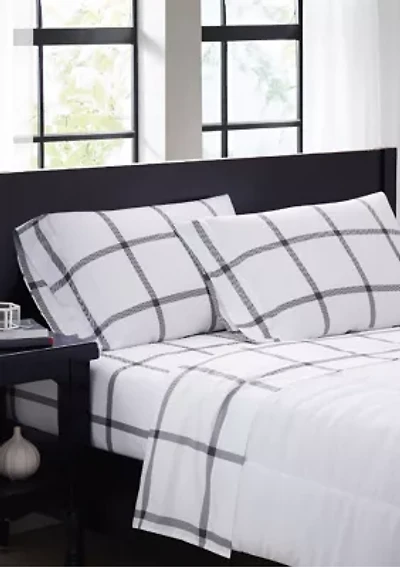 Printed Windowpane Sheet Set