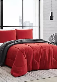 Solid Brushed Reversible Comforter Set