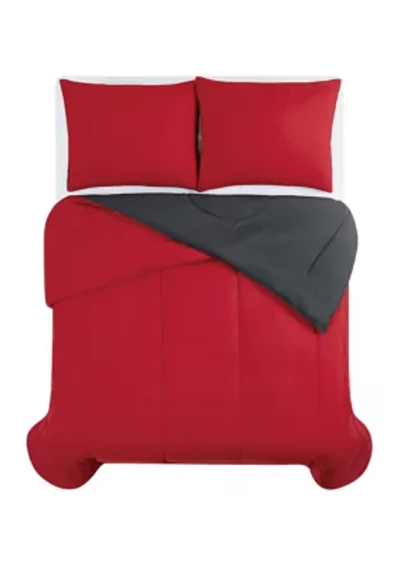 Solid Brushed Reversible Comforter Set