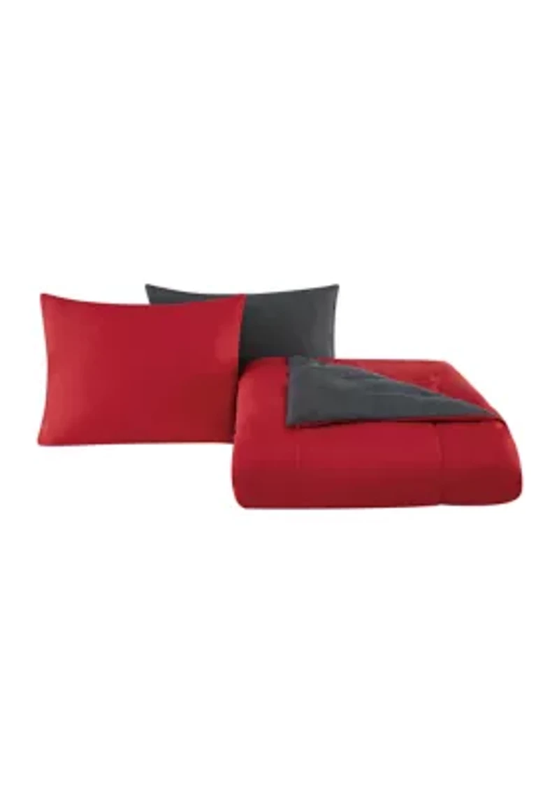 Solid Brushed Reversible Comforter Set