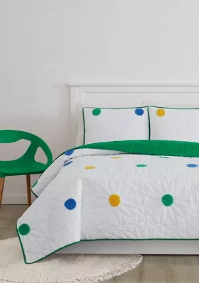 Textured Pom Quilt Set