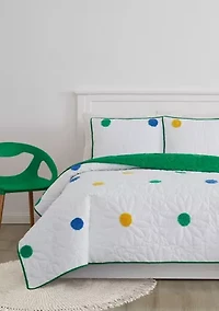 Textured Pom Quilt Set