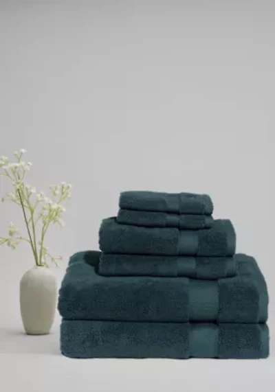 Royal Velvet Signature Solid Green 6 Piece Towel Set
