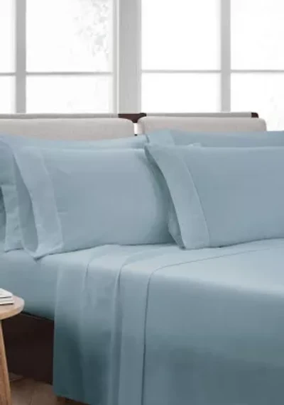 Cannon Heritage Solid Blue Split King 7 Piece Sheet Set