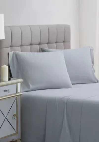 Charisma 400TC Percale Cotton White Standard Pillowcase Pair