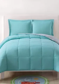 My World Solid Blush and Lavender Reversible 3 Piece Twin XL Comforter Set