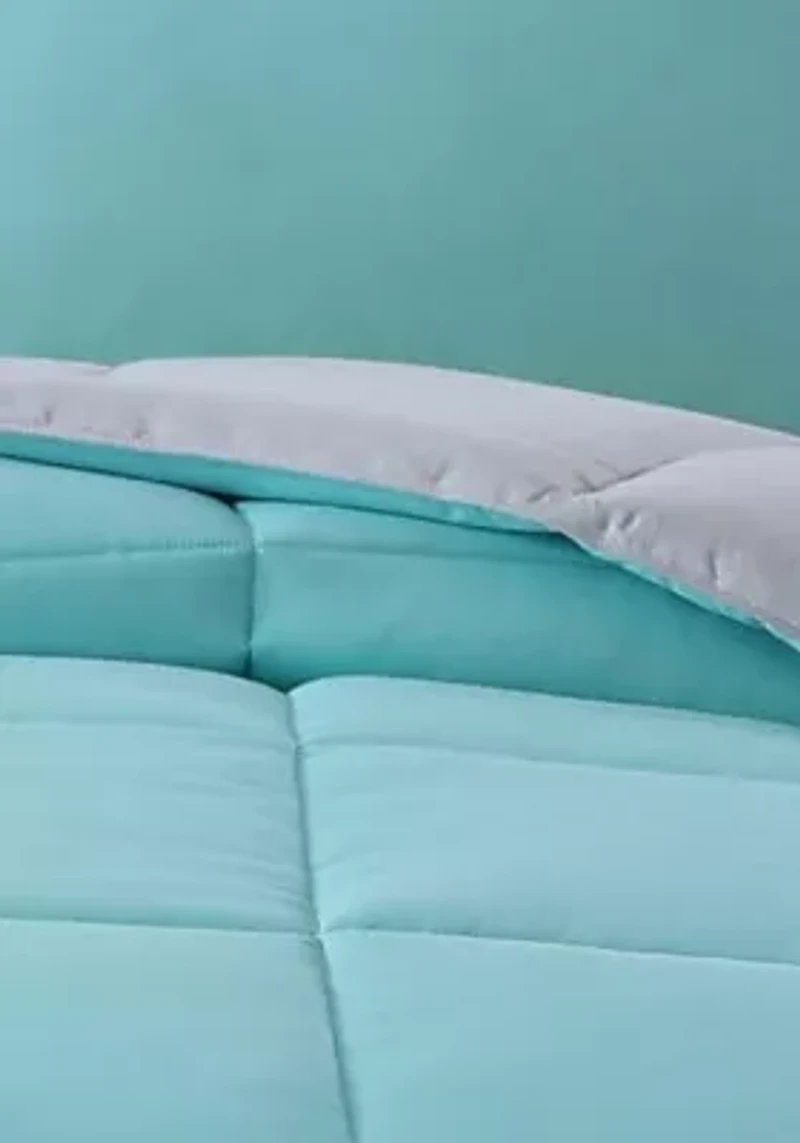 My World Solid Blush and Lavender Reversible 3 Piece Twin XL Comforter Set