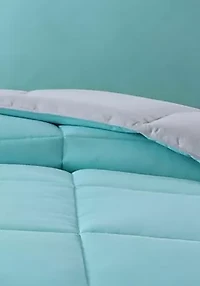 My World Solid Blush and Lavender Reversible 3 Piece Twin XL Comforter Set