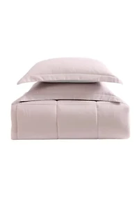 My World Solid Blush and Lavender Reversible 3 Piece Twin XL Comforter Set