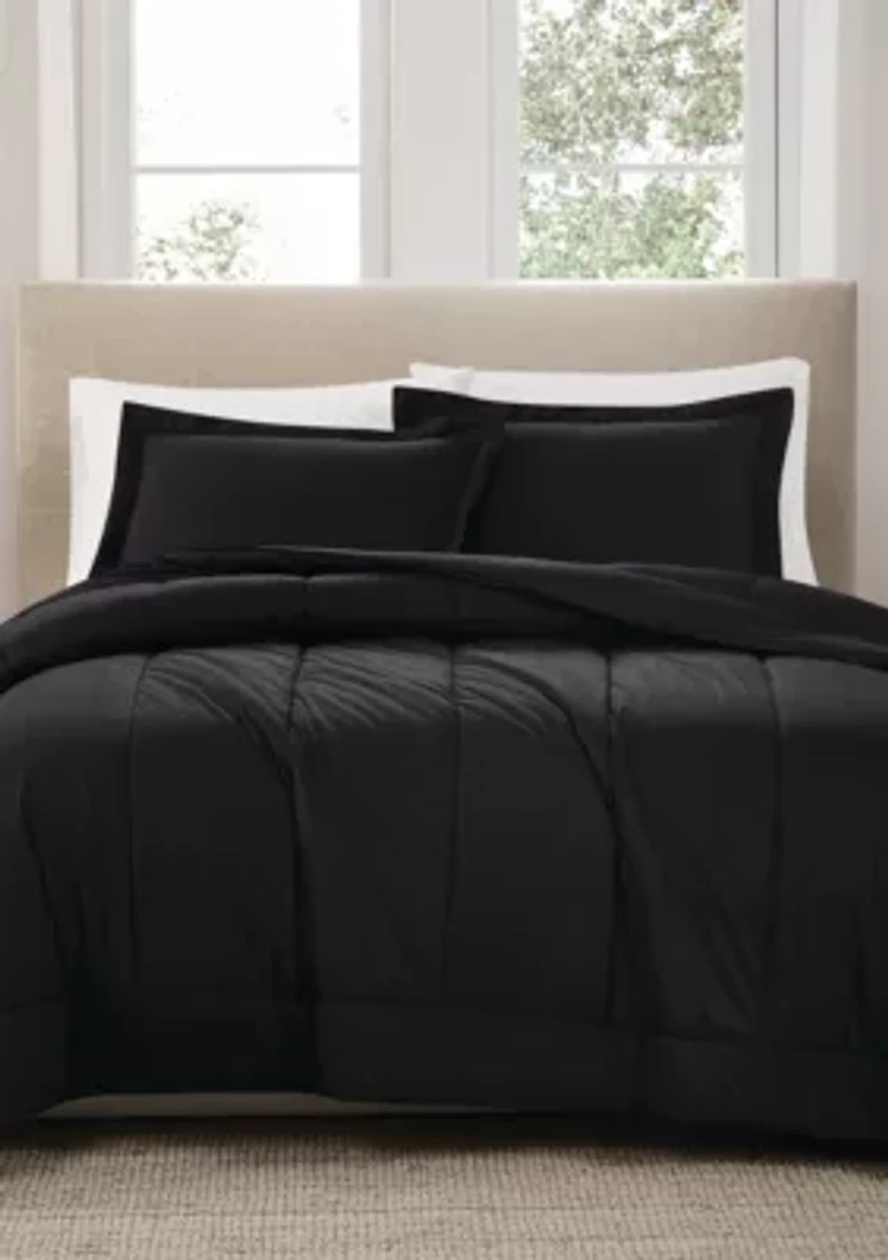 Brooklyn Loom Solid Cotton Percale Burgundy Twin/Twin XL 2 Piece Comforter Set