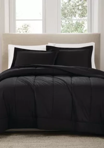 Brooklyn Loom Solid Cotton Percale Burgundy Full/Queen 3 Piece Comforter Set