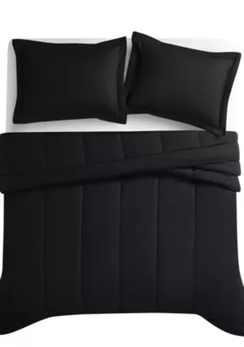Brooklyn Loom Solid Cotton Percale Burgundy Twin/Twin XL 2 Piece Comforter Set