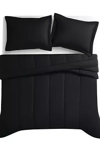Brooklyn Loom Solid Cotton Percale Burgundy Twin/Twin XL 2 Piece Comforter Set