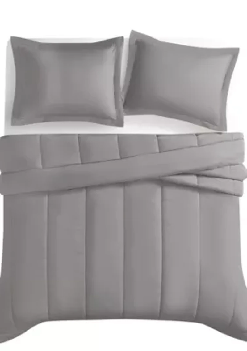 Brooklyn Loom Solid Cotton Percale Navy Twin/Twin XL 2 Piece Comforter Set