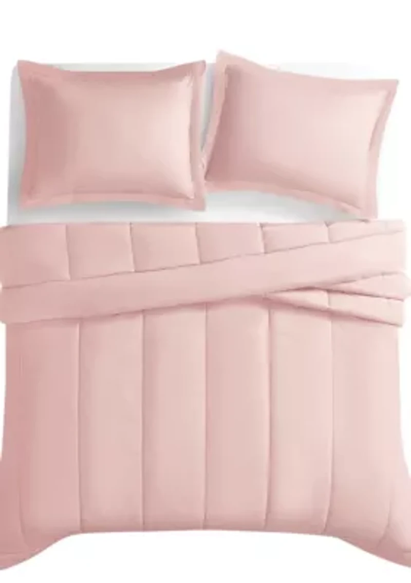 Brooklyn Loom Solid Cotton Percale Navy Twin/Twin XL 2 Piece Comforter Set