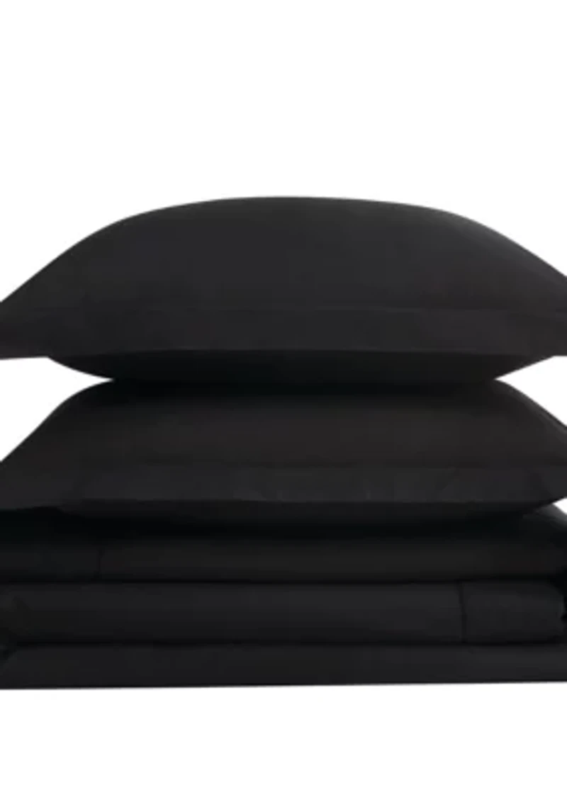 Brooklyn Loom Solid Cotton Percale Burgundy Twin/Twin XL 2 Piece Comforter Set