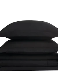 Brooklyn Loom Solid Cotton Percale Burgundy Twin/Twin XL 2 Piece Comforter Set
