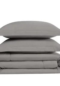 Brooklyn Loom Solid Cotton Percale Navy Twin/Twin XL 2 Piece Comforter Set