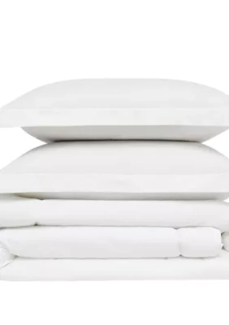 Brooklyn Loom Solid Cotton Percale Navy Twin/Twin XL 2 Piece Comforter Set