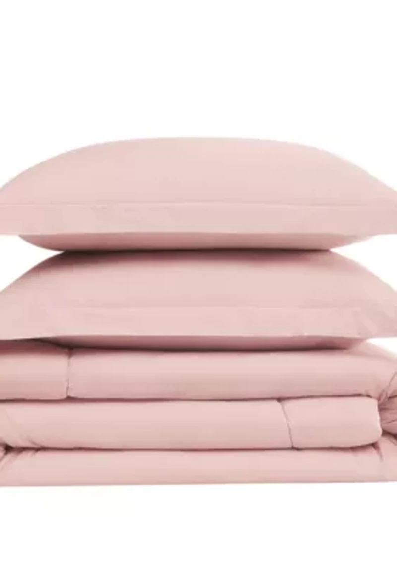 Brooklyn Loom Solid Cotton Percale Navy Twin/Twin XL 2 Piece Comforter Set