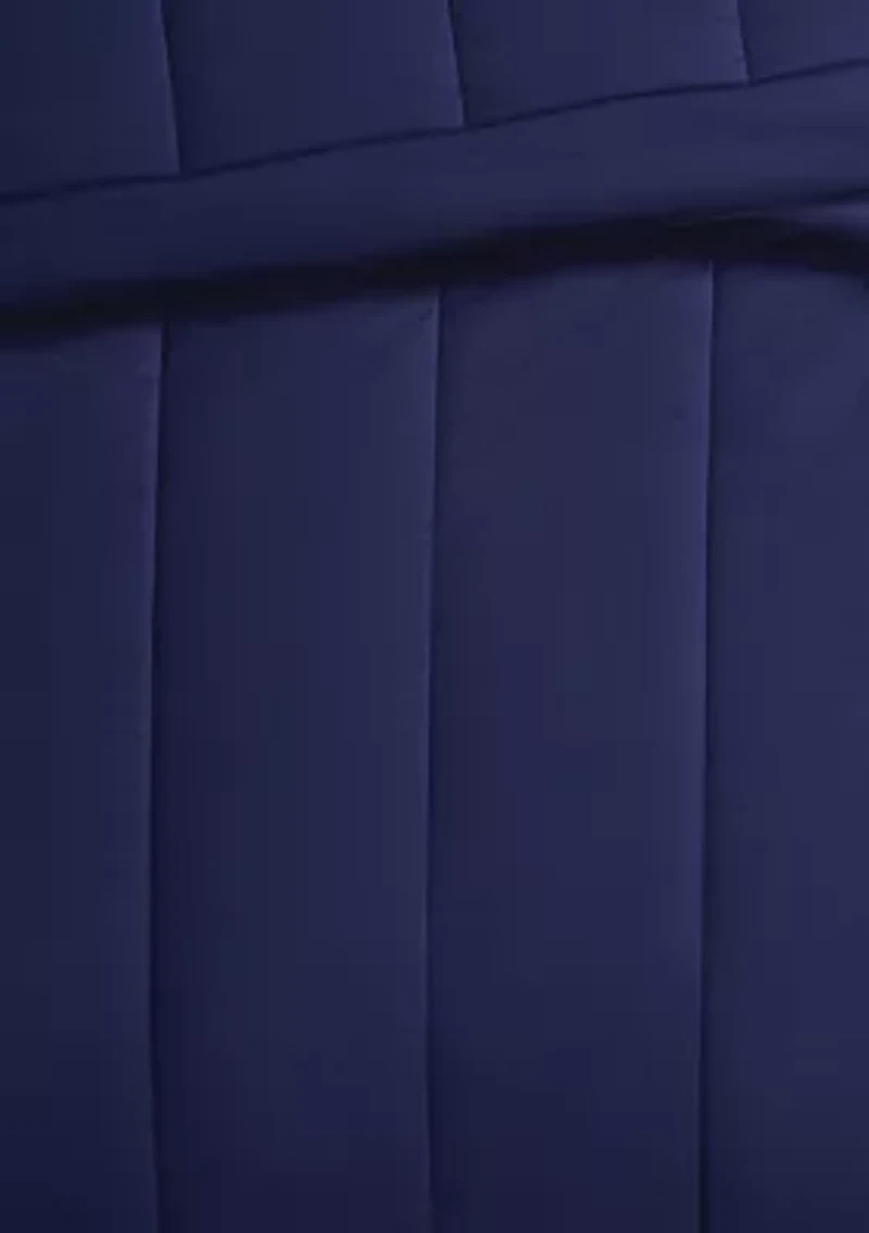 Brooklyn Loom Solid Cotton Percale Navy Twin/Twin XL 2 Piece Comforter Set